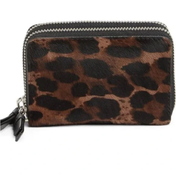 All Saints Kim Genuine Calf Hair/Leather Cardholder (NWT) - Picture 1 of 11